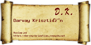 Darvay Krisztián névjegykártya